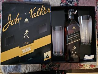 Authentic Johnnie Walker Double Black Label 1L with Festive Glass Pack (2 Glasses)