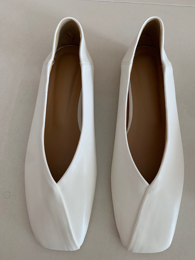 White pointed hotsell toe flats