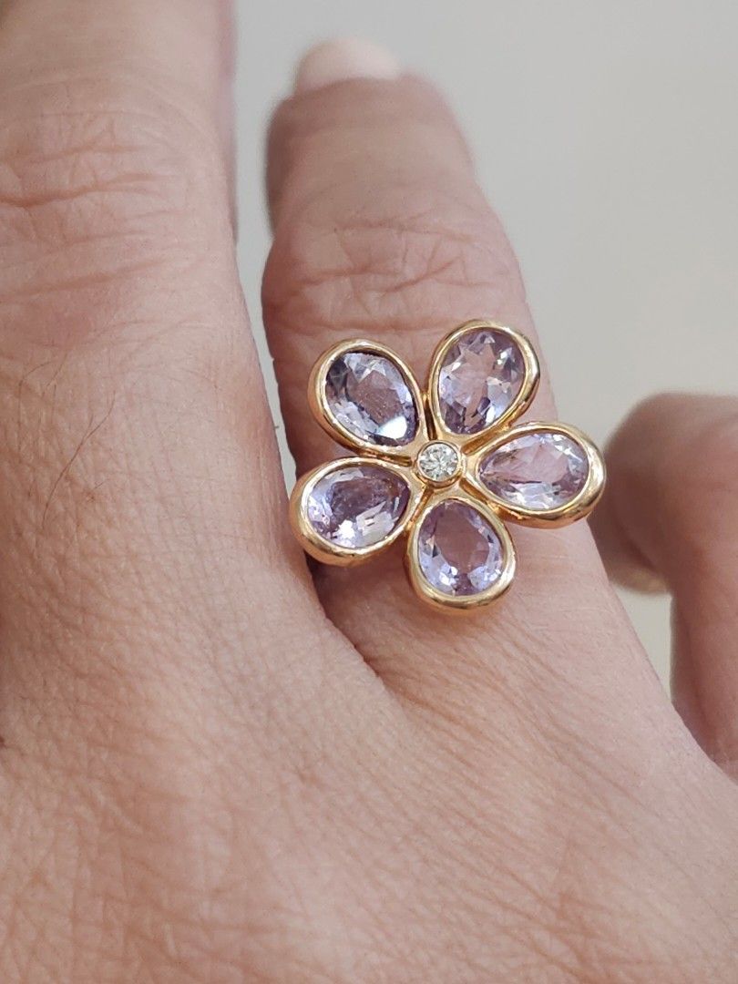 Authentic TIFFANY Co. 2.00 Carat Amethyst Diamond Rose Gold