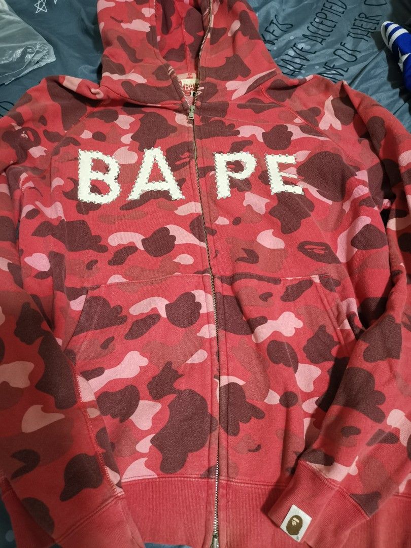 BAPE X SWAROVSKI CRYSTAL RED CAMO FULL ZIP HOODIE