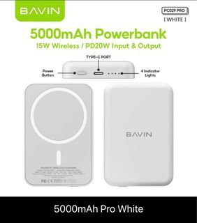 Bavin Powerbank Pro5000mAh Wireless Magnetic Fast Charger portable