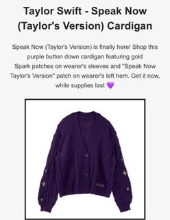 Taylor Swift Official The Cardigan XS/SM Signed Folklore Evermore Fearless  CD