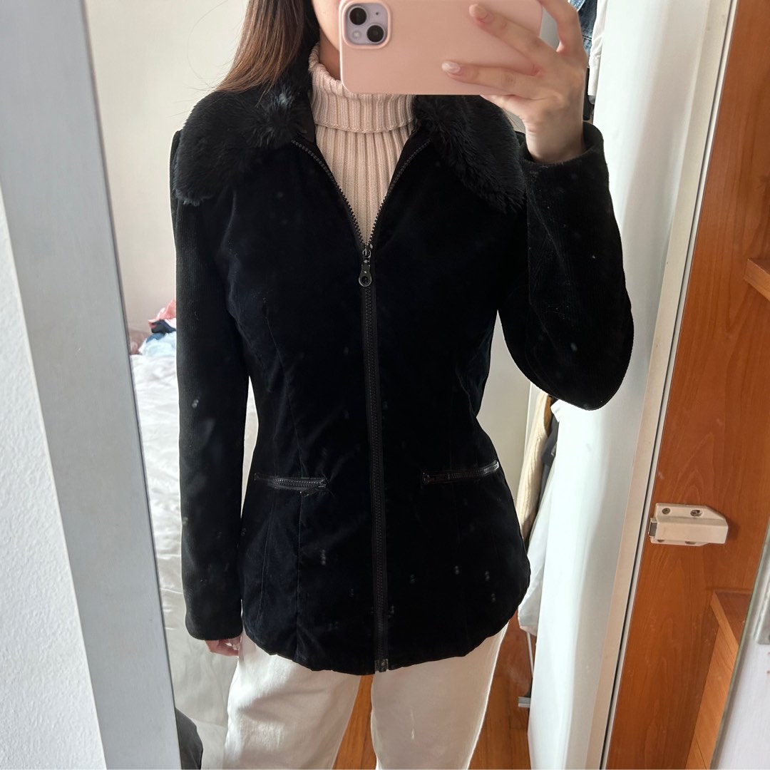 Furry zip hot sale up jacket
