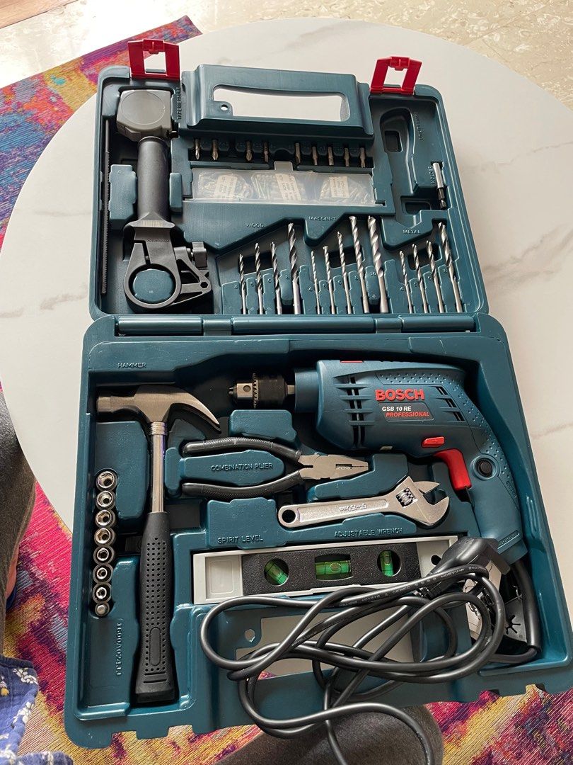 Bosch GSB 10 RE Impact Drill Kit 100PCS Furniture Home Living