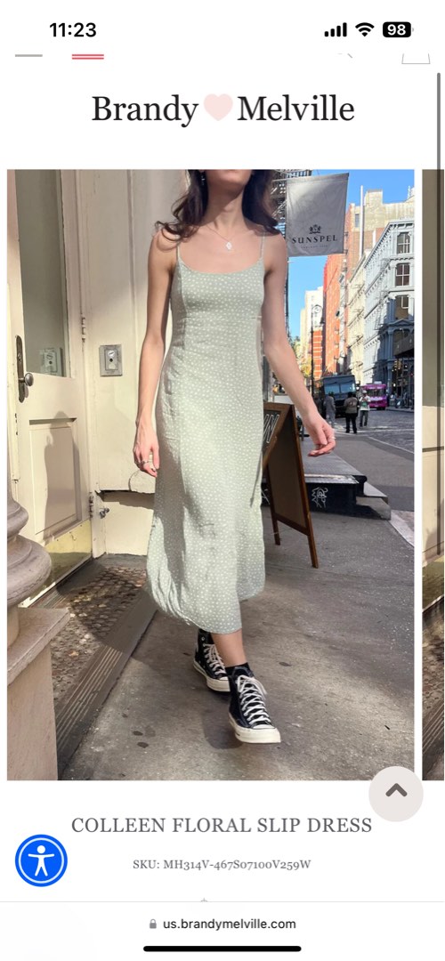 Brandy Melville Colleen Floral Slip Dress, Women's Fashion