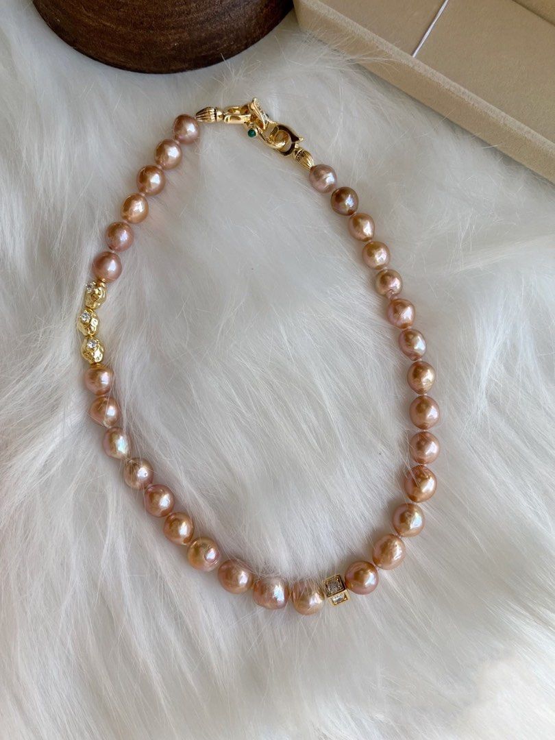 Champagne pearl necklace outlet