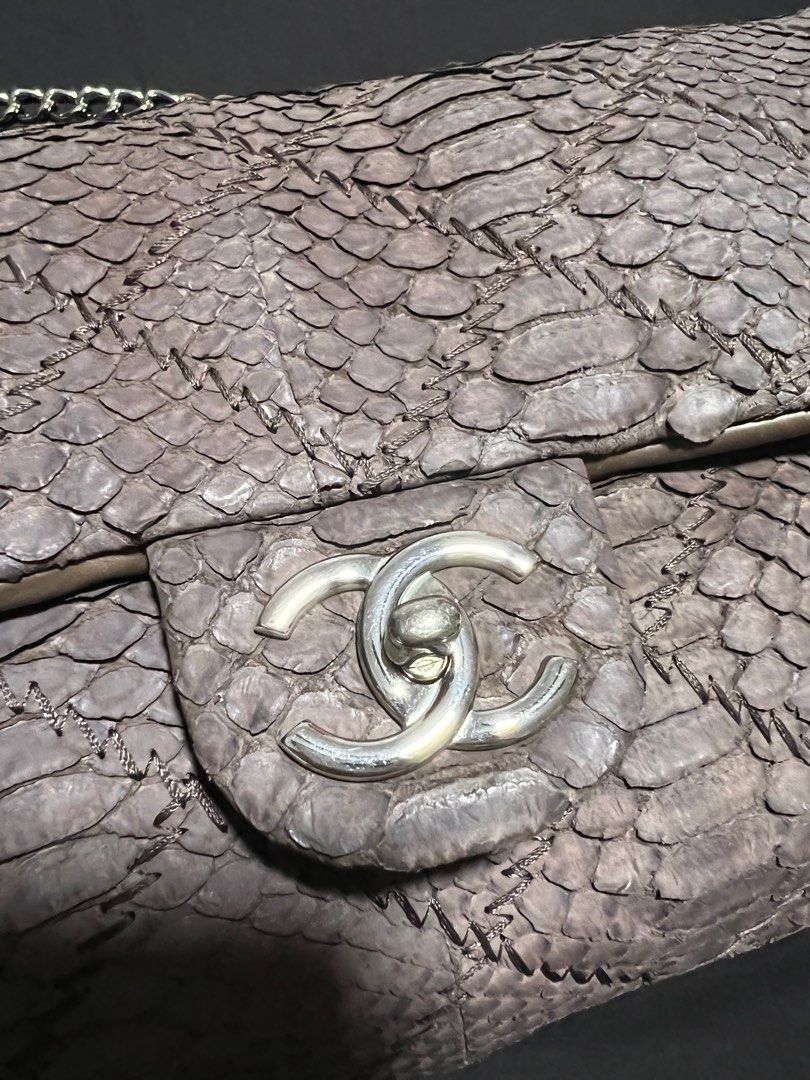 Chanel Python Brown Flap Bag