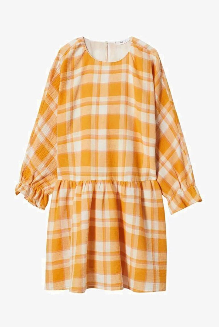 Mango checked cotton dress sales