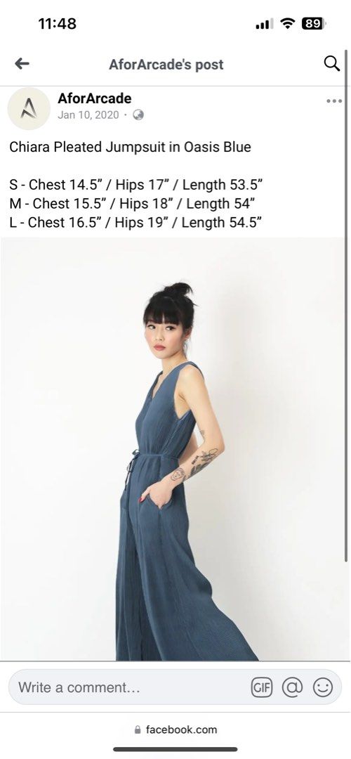 Chiara Pleated Jumpsuit in Oasis Blue, Women's Fashion, Dresses & Sets,  Jumpsuits on Carousell