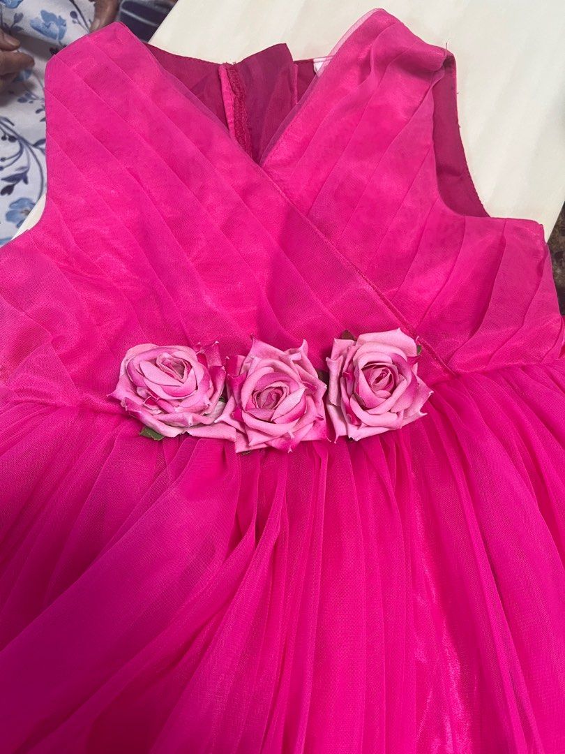 Clearance Baby Hug Girl Pink Net Fancy Gown Dress Babies Kids