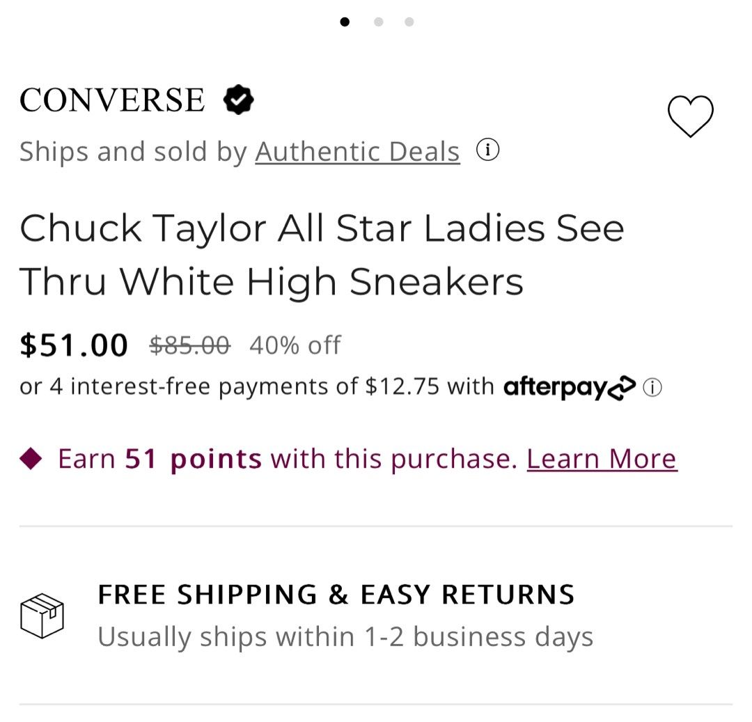 Off white hot sale converse order confirmation