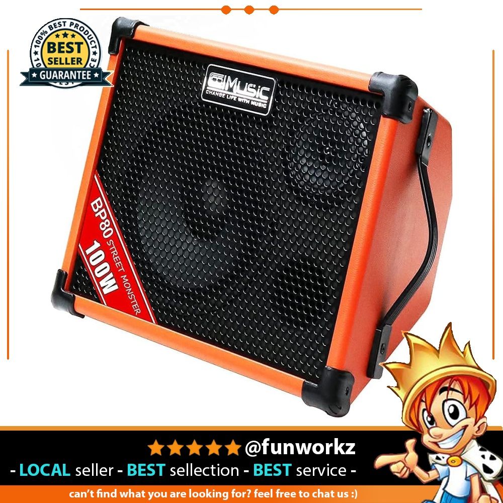 Coolmusic BP80 Battery Powered Acoustic Guitar Amplifier Portable