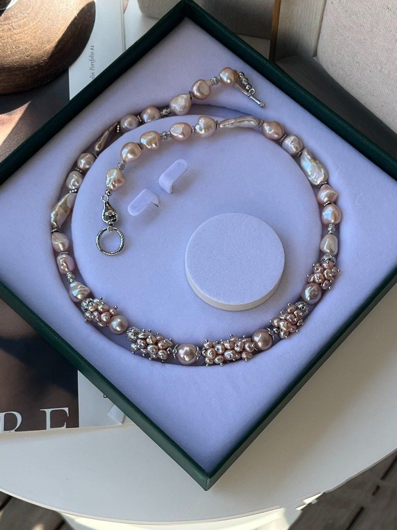 Champagne pearl cheap jewelry set