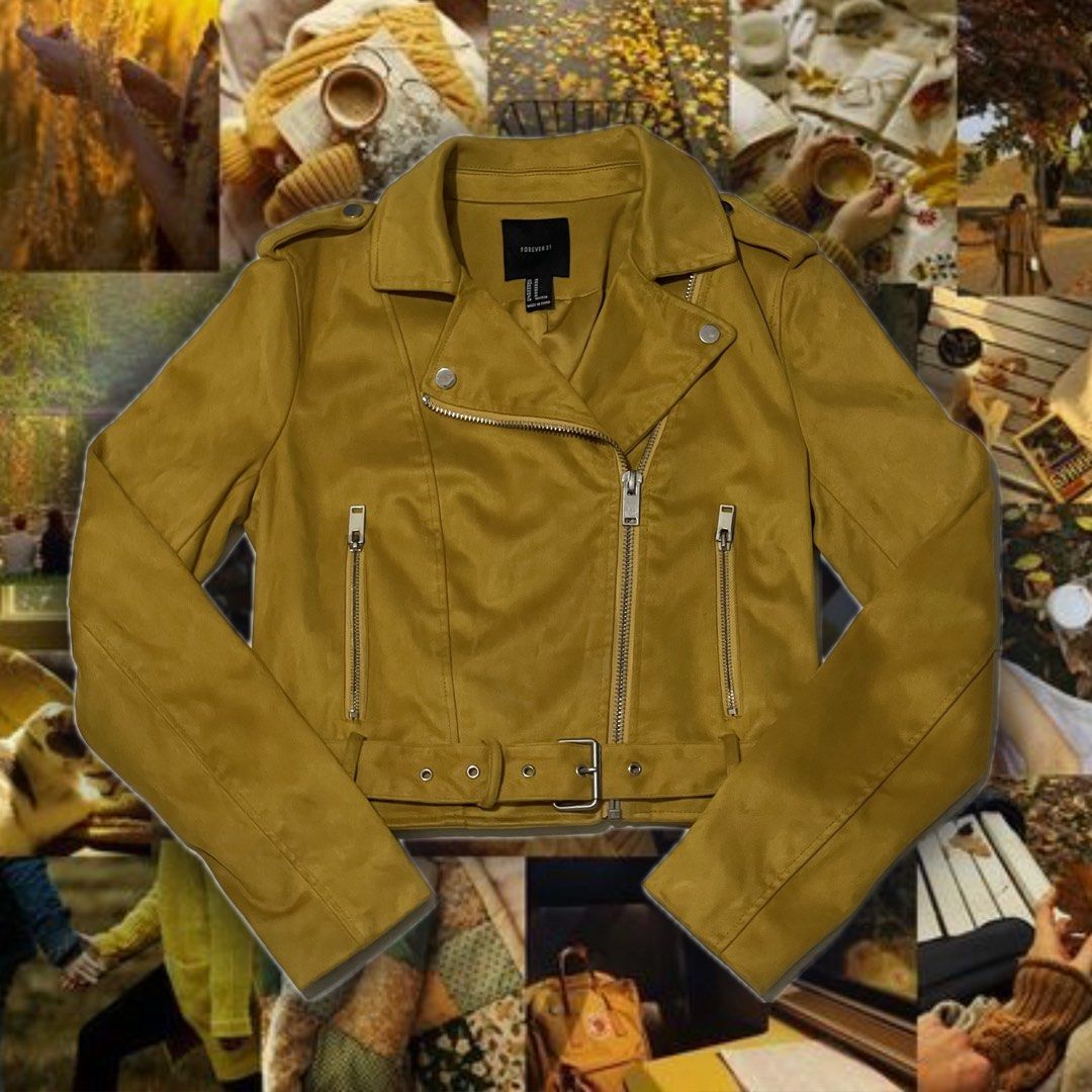 Forever 21 Golden Mustard Yellow Autumn Fall Core Aesthetic Suede