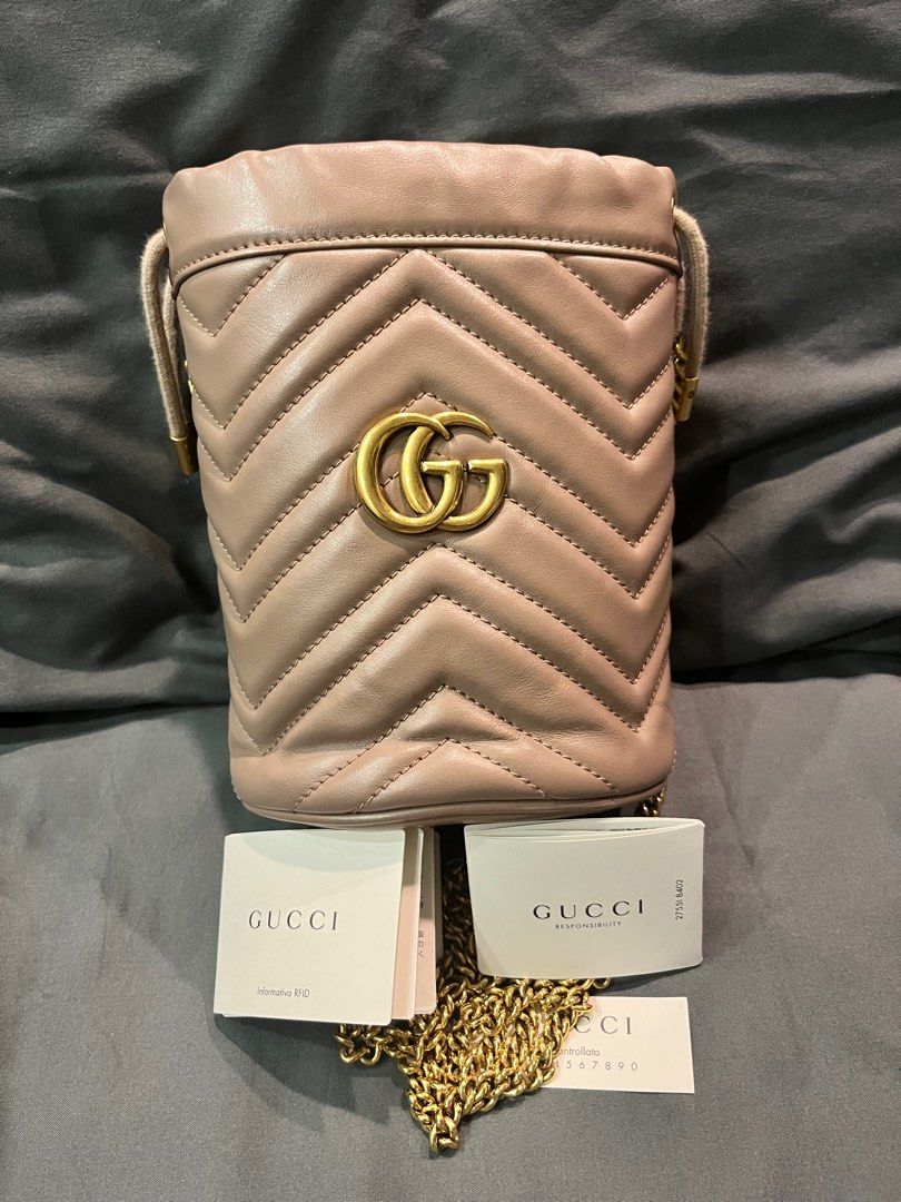 Gg marmont leather bucket bag cheap