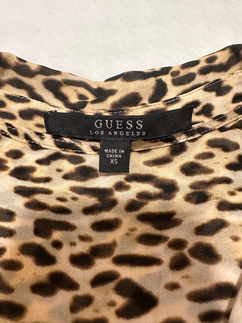 GUESS LEOPARD SHIRT XS Women s Fashion Tops Shirts on Carousell