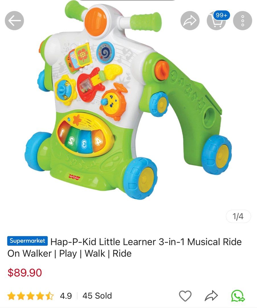 Little learner 3 in cheap 1 ride on walker