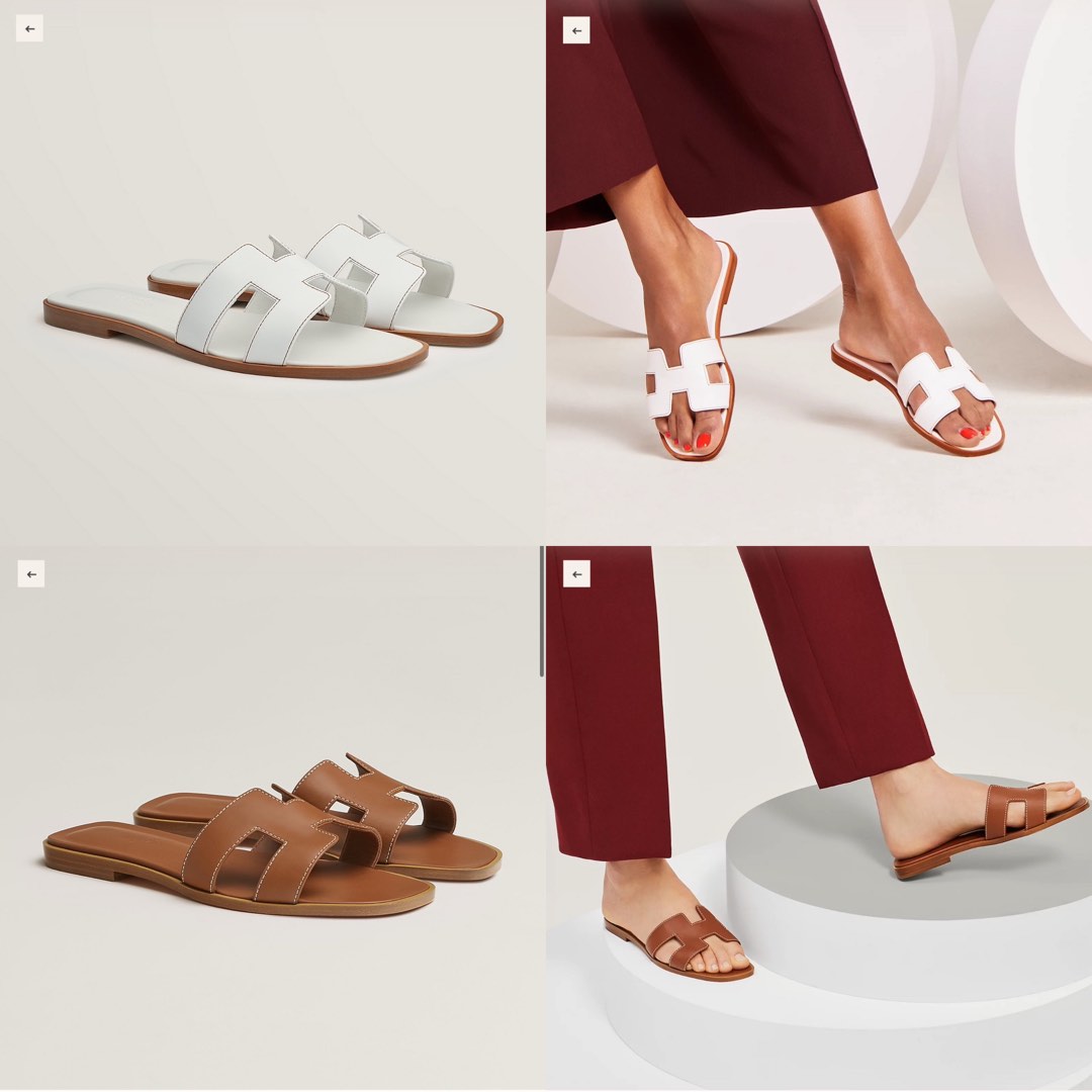 Red sales hermes slippers