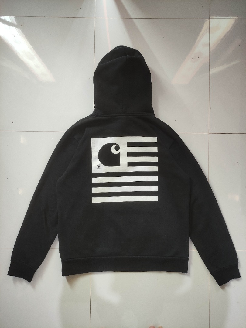 Hoodie carhartt state flag black on white
