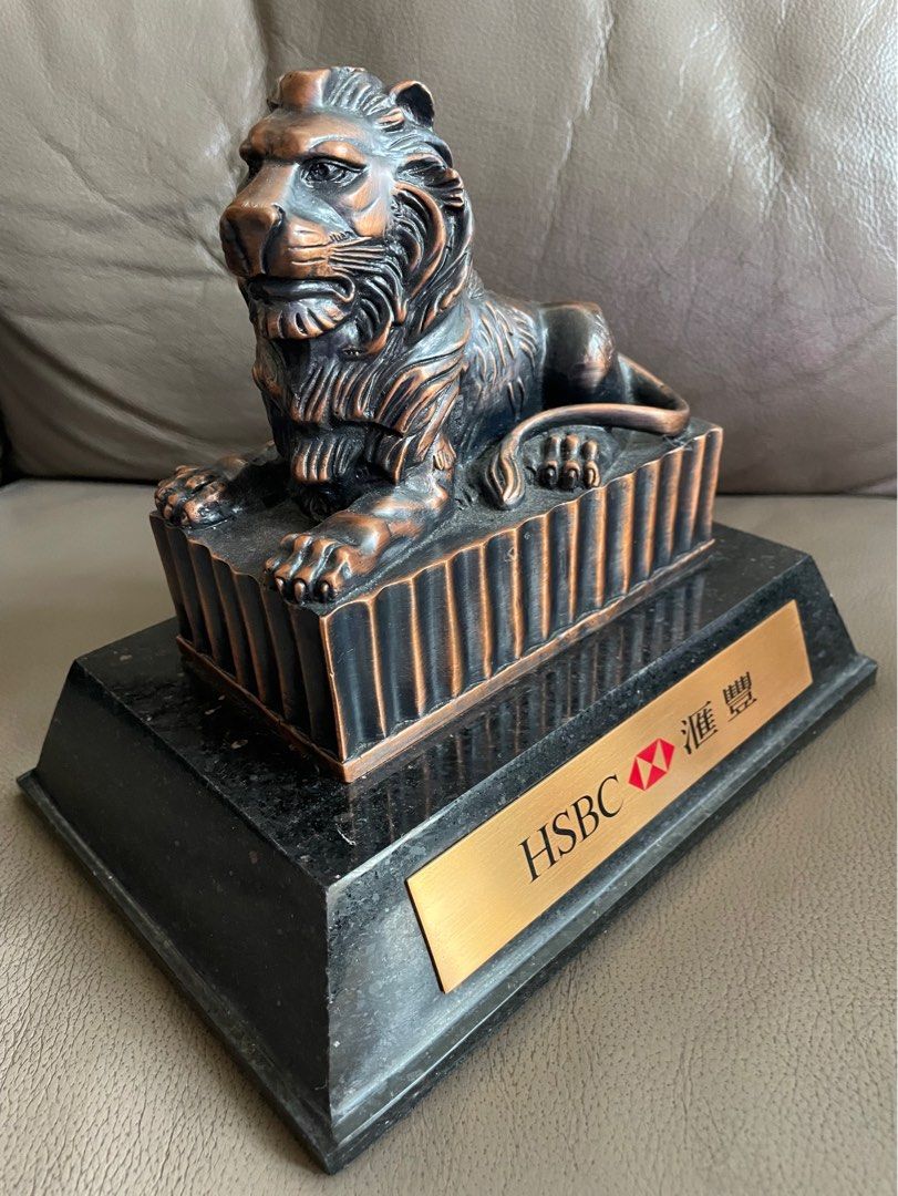 匯豐銀行HSBC獅子錢罌花崗岩底座, 傢俬＆家居, 家居裝飾, 家居裝飾