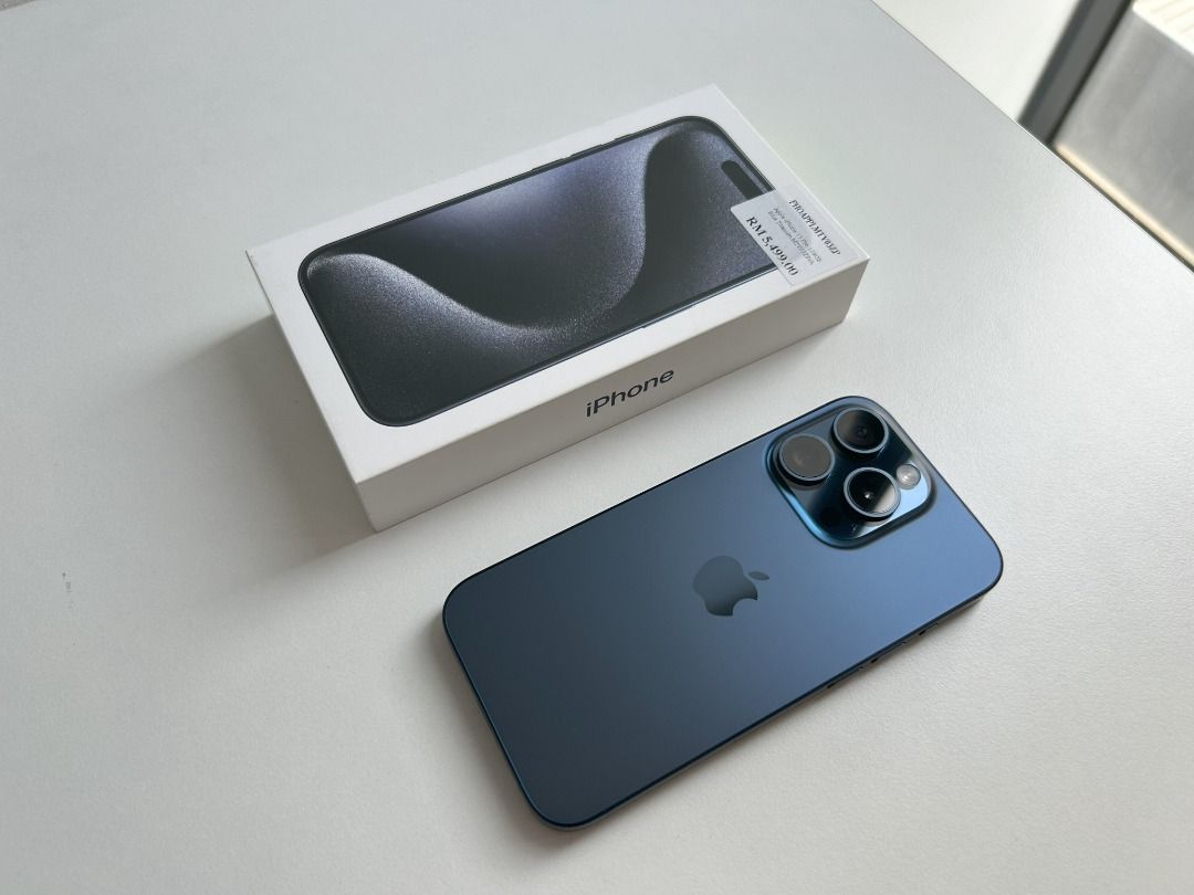 iPhone 15 Pro Blue Titanium 128GB, Mobile Phones & Gadgets, Mobile 