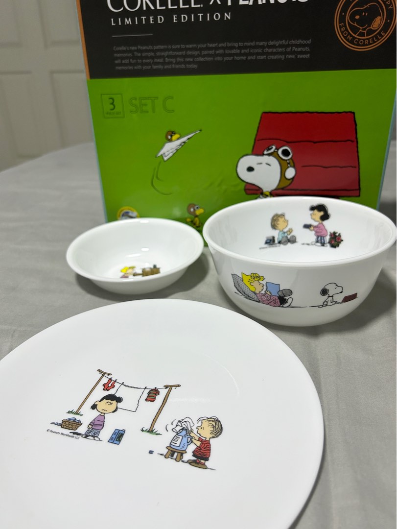 [Limited Edition] Corelle x Peanuts Set C Microwavable Plates & Bowls