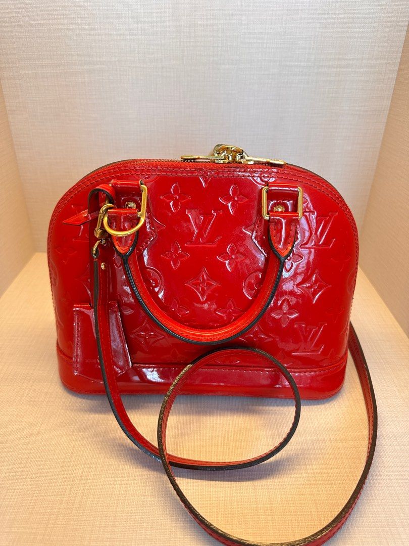 Red lv shop bag