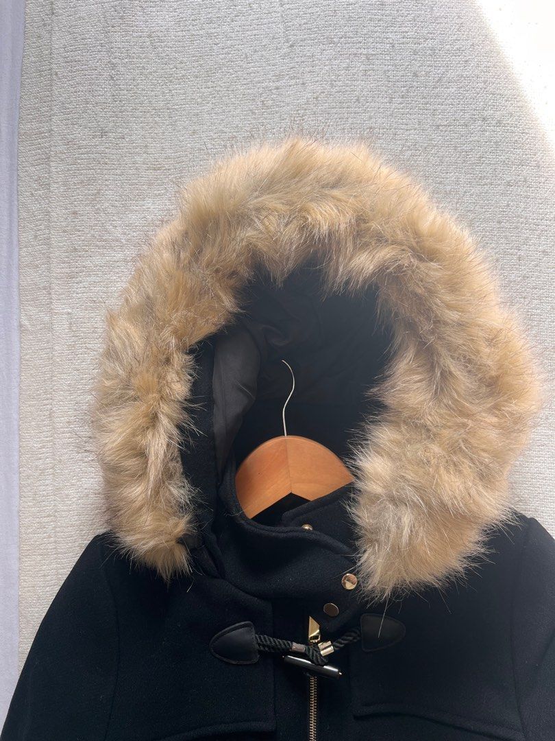 Furry hooded parka mango cheap