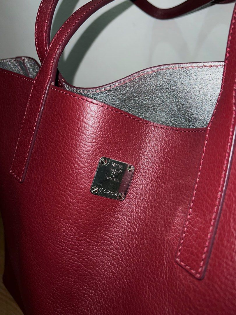 MCM maroon tote bag