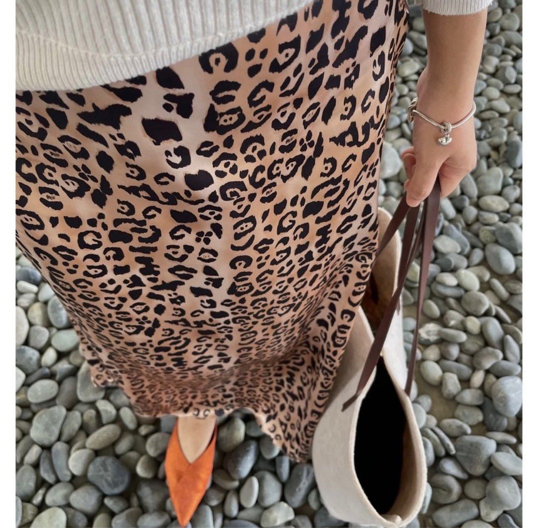 Leopard satin midi skirt kmart outlet