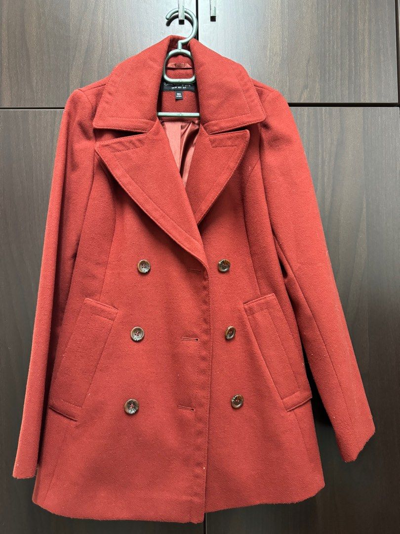 Miss selfridge red pea coat sale