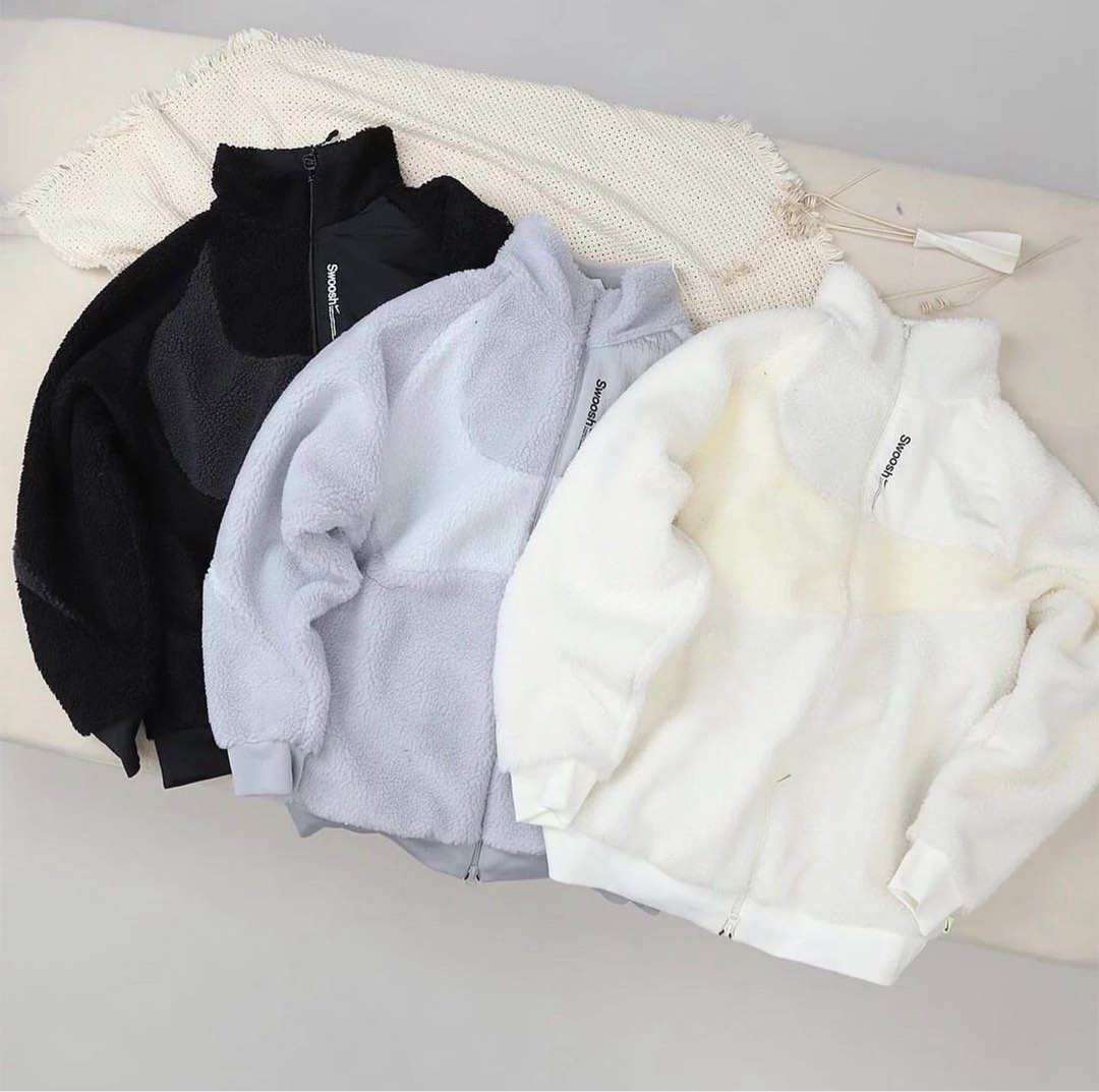 Nike big swoosh sherpa jacket store