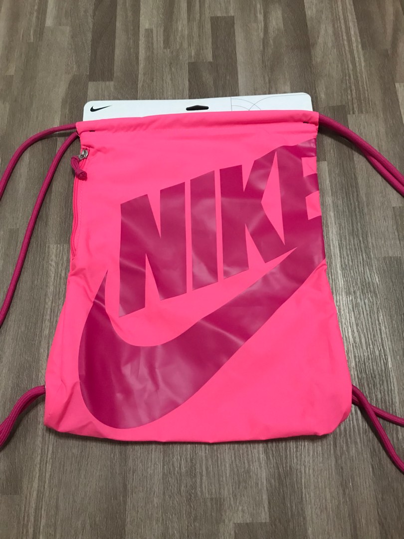 Nike Drawstring Bag Hot Pink, Women's Fashion, Bags & Wallets