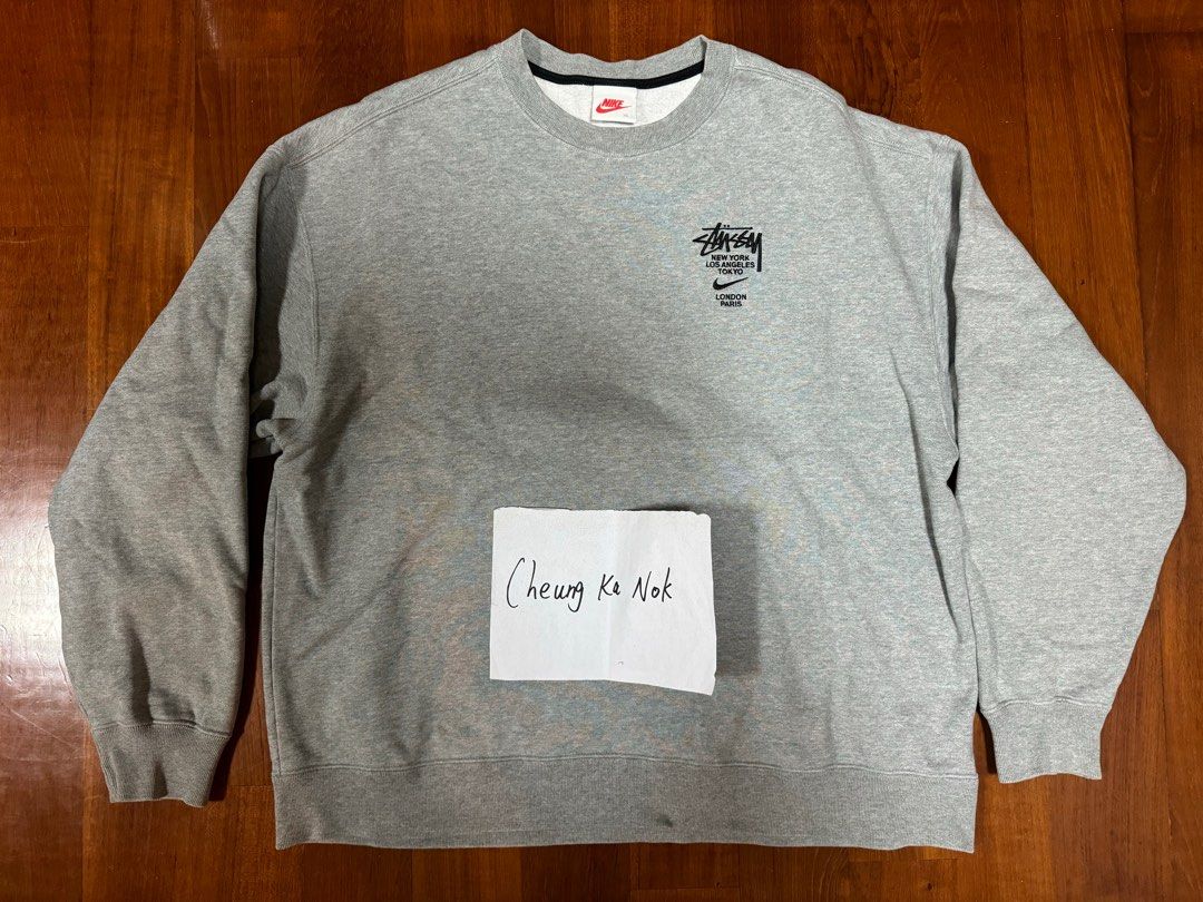 Nike x Stussy International Crewneck Sweatshirt Heather Grey XL