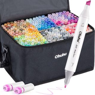 Markers for Adult Coloring Books: 36 Colors Coloring Markers Dual Tips Fine  & Brush Pens Water-Based Art Markers for Kids Adults Drawing Sketching  Bullet Journal Non-Bleeding - Maui - White