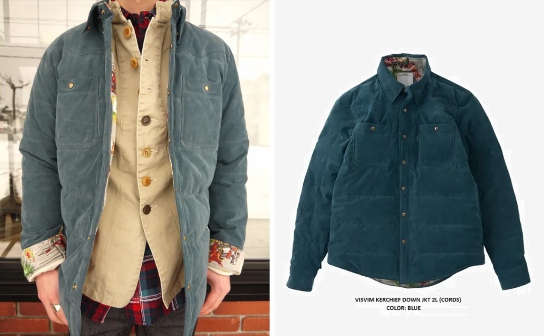 ON SALE VISVIM KERCHIEF DOWN JKT 2L CORDS BLUE SIZE 1 IN STOCK NOW Carousell