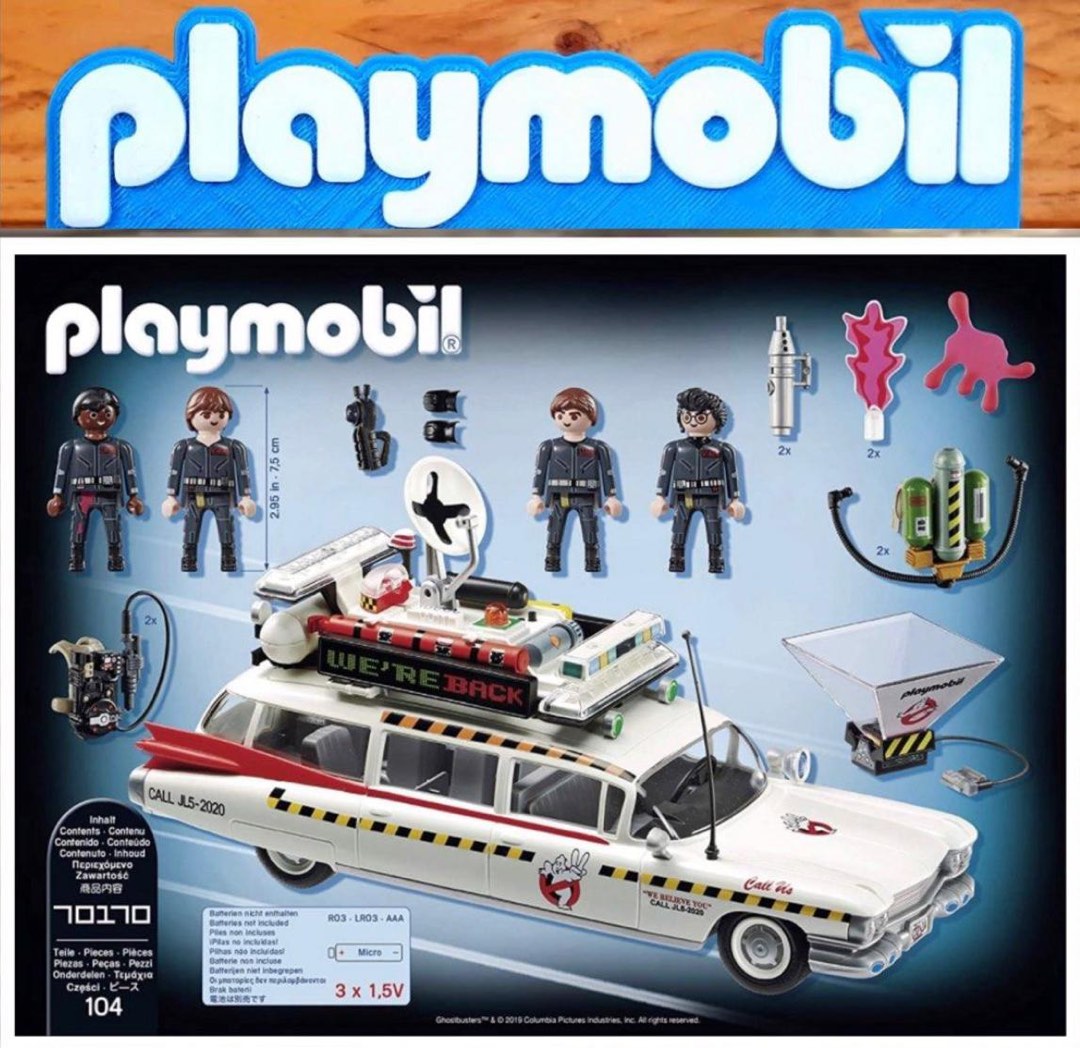 Playmobil Ghostbuster II Ecto-1A 70170 with 4 main characters; Ray Stantz,  Peter Venkman, Egon Spengler, and Winston Zeddemore, Hobbies & Toys, Toys &  Games on Carousell