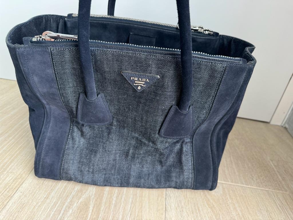 Suede prada top bag