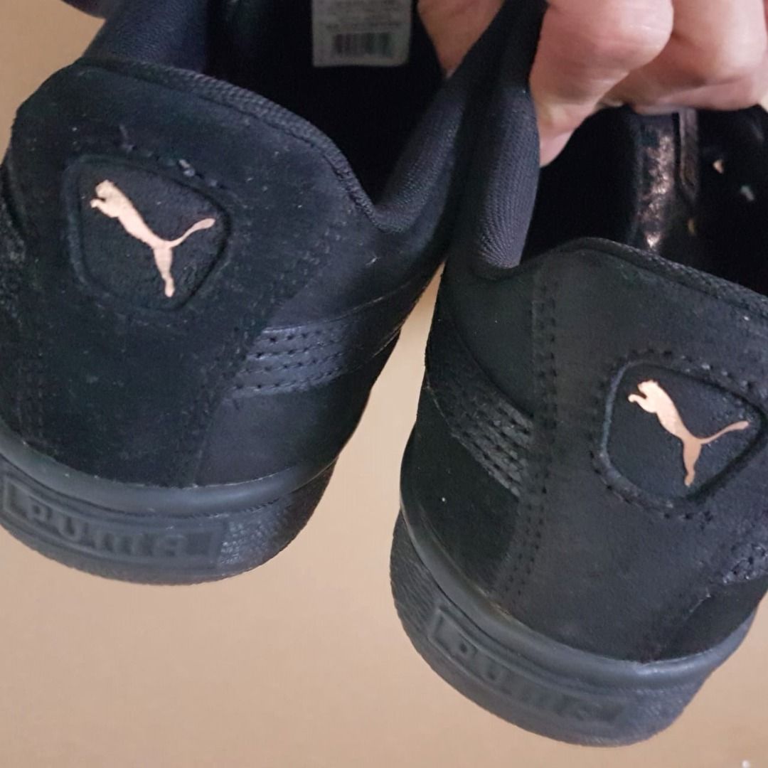 Premium Puma Suede Heart Artica Sneakers US 7.5 UK 5 EUR 38 Original PUMA Designer Footwear Ribbon shoelaces Lightweight Black Work Shoes