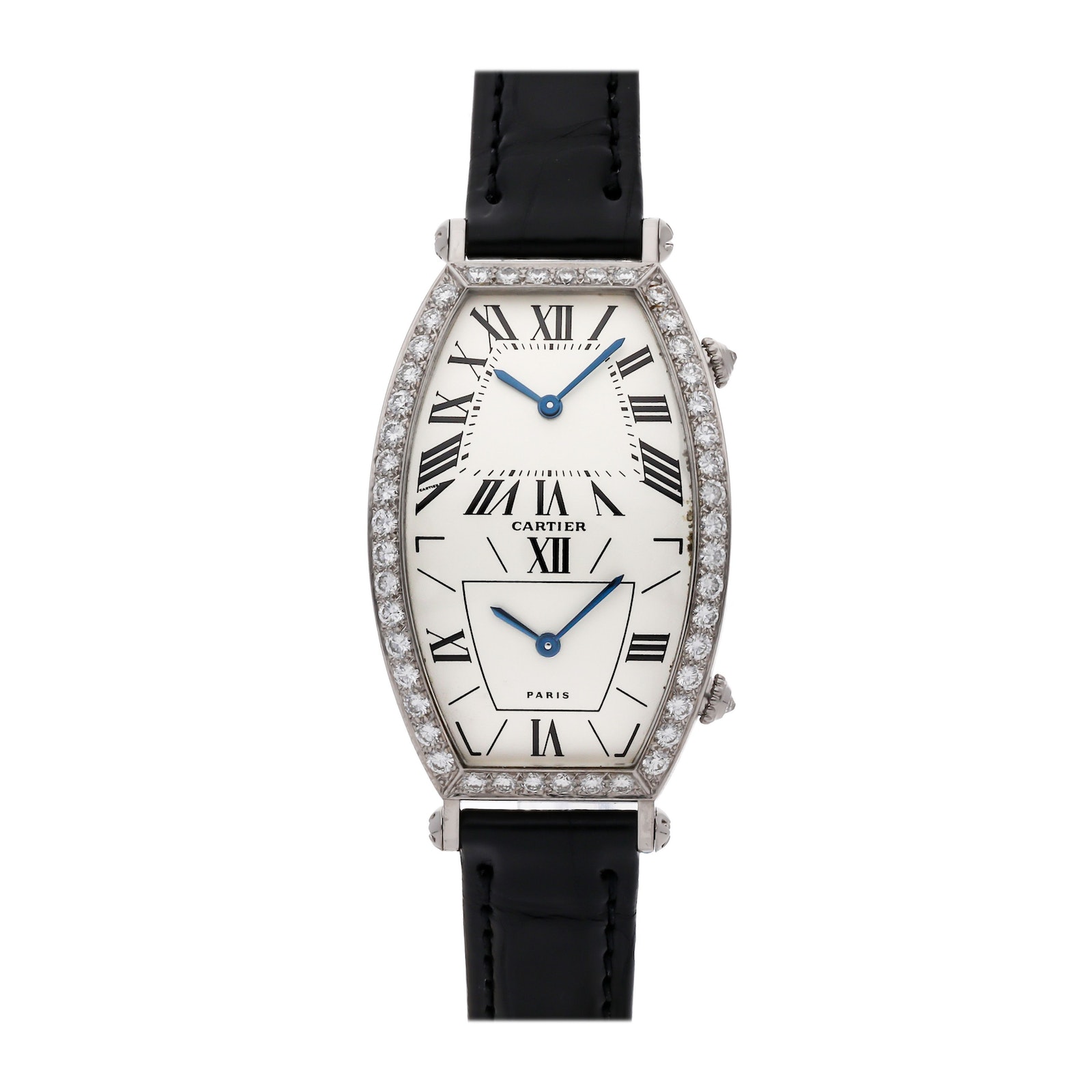 Cartier tonneau dual new arrivals time