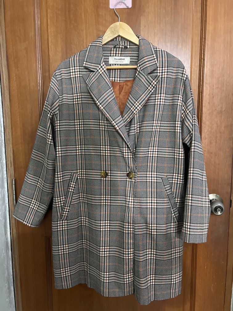 Pull and bear checked coat outlet