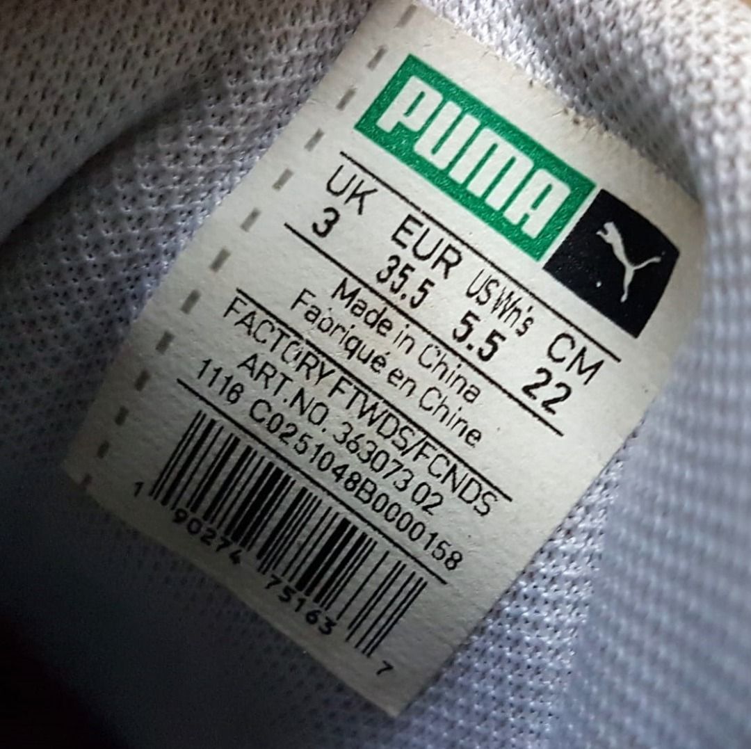 Puma white ribbon trainers discount