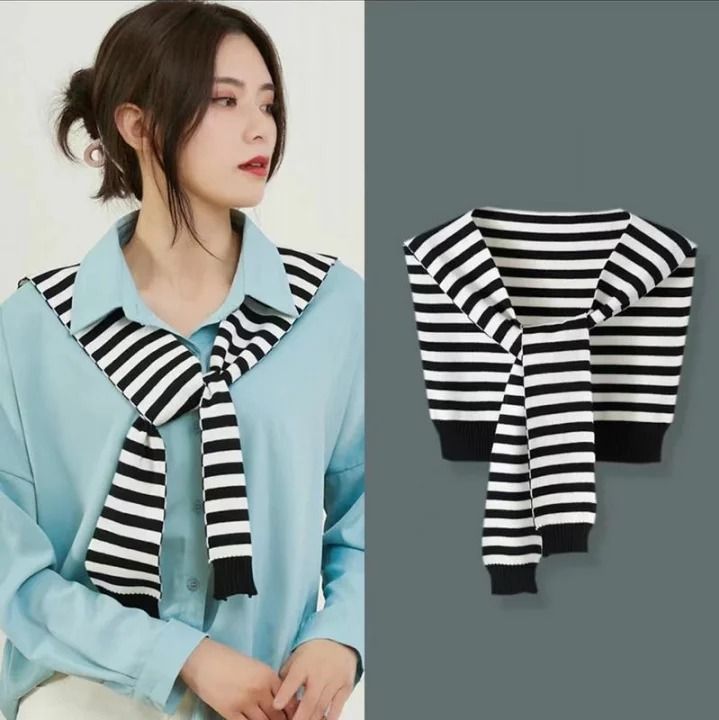 White neck top scarf