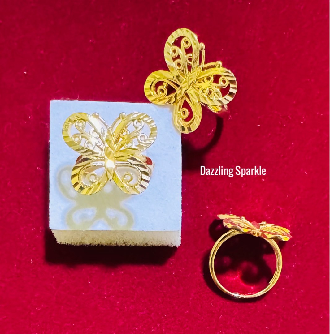 Gold ring butterfly design hot sale