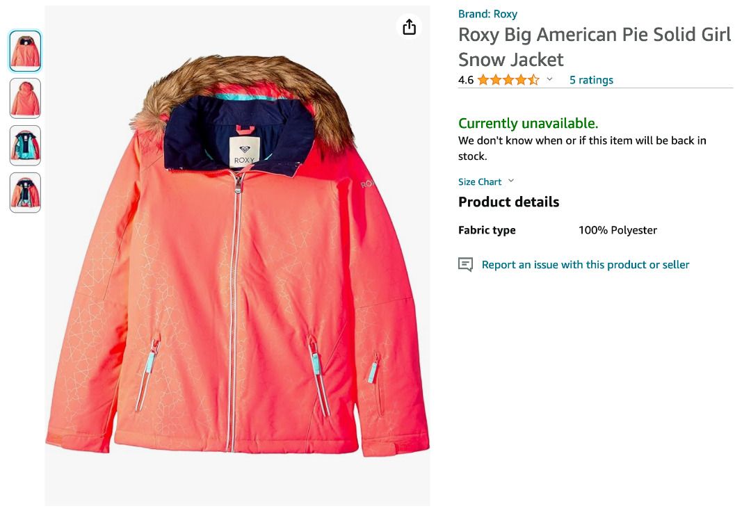 Girls on sale snow jacket