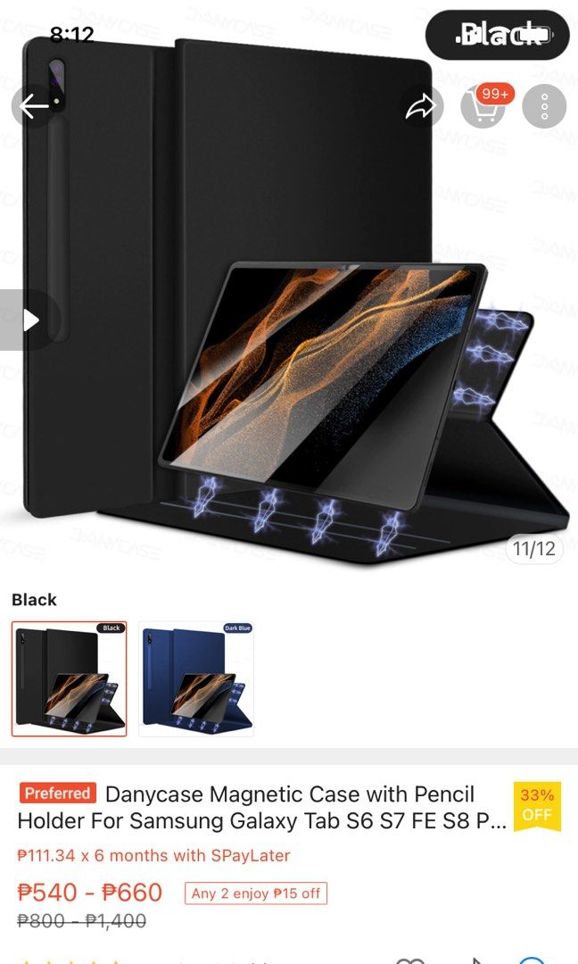 Samsung Galaxy S7/S8 Tablet Case (Category: Cases & Sleeves) located in Quezon City. Submitted by gtancollection (Listing ID 1274154867, Image 3). Description: Bought this for 540 pesos this Christmas (December 2023). Wrong size nabili ko so selling it ng mas mura sa bili ko. Hindi pa to nabbuksan. .