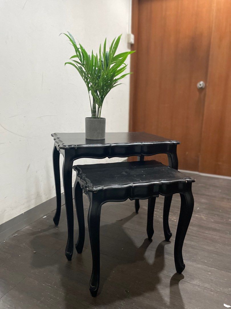 Side Table (Category: Tables & Sets) located in Singapore. Submitted by macloed (Listing ID 1274164609, Image 1). Description: Vintage tiered wooden side table set.