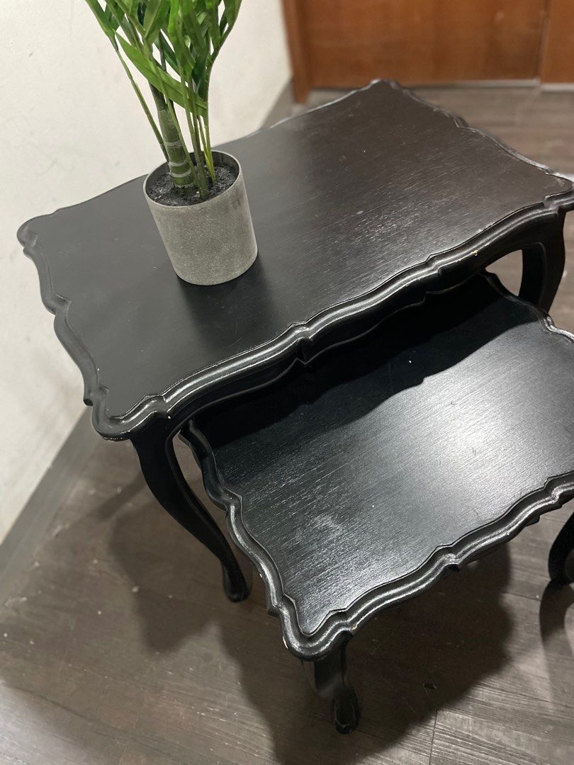 Side Table (Category: Tables & Sets) located in Singapore. Submitted by macloed (Listing ID 1274164609, Image 2). Description: Vintage tiered wooden side table set.
