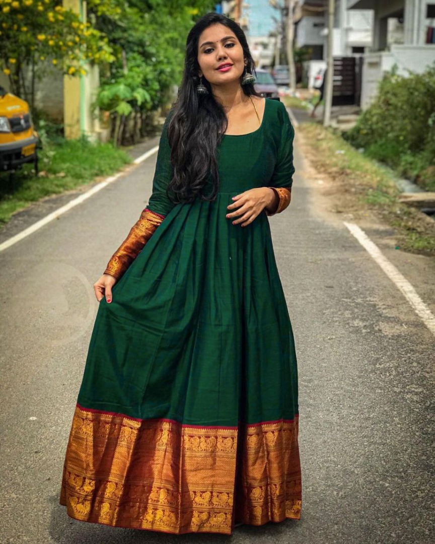 Silk Full Sleeves Gown
