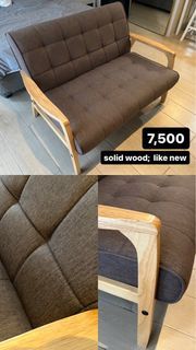Solid Wood 2-Seater Sofa